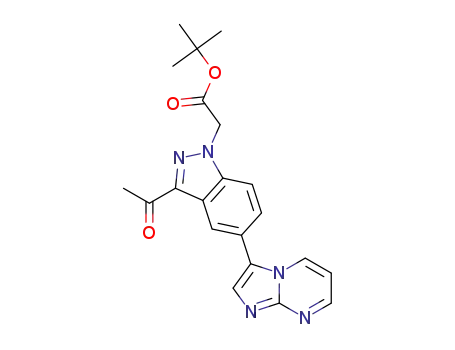 tert-butyl 2-(3-acetyl-5-(imidazo[1,2-a]pyrimidin-3-yl)-1H-indazol-1-yl)acetate