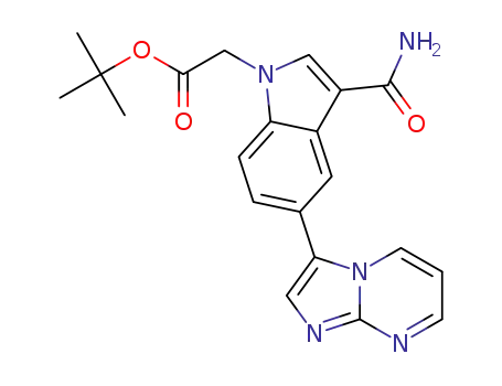 tert-butyl 2-(3-carbamoyl-5-(imidazo[1,2-a]pyrimidin-3-yl)-1H-indol-1-yl)acetate