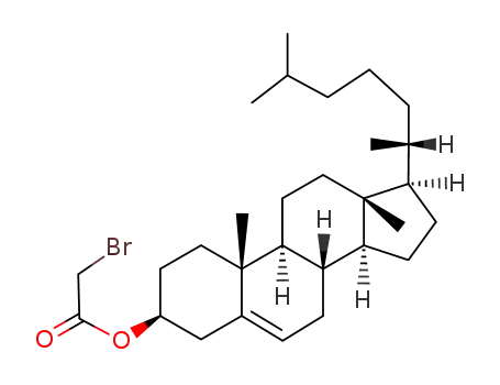 Molecular Structure of 77382-63-9 (Cholest-5-en-3-ol (3&acirc;)-,esters,bromoacetate )