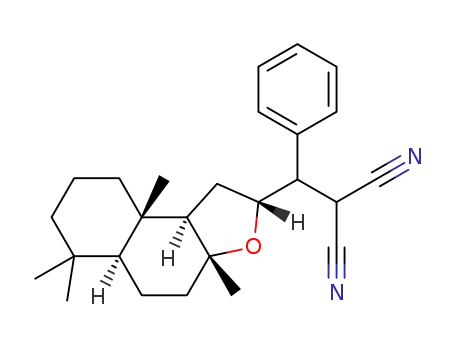 2-(phenyl((3aR,5aS,9aS,9bR)-3a,6,6,9a-tetramethyldodecahydronaphtho[2,1-b]furan-2-yl)methyl)malononitrile