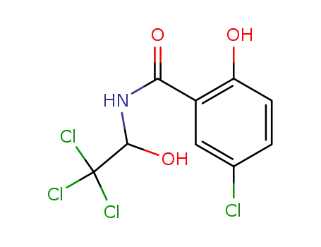 Molecular Structure of 62514-01-6 (Benzamide, 5-chloro-2-hydroxy-N-(2,2,2-trichloro-1-hydroxyethyl)-)