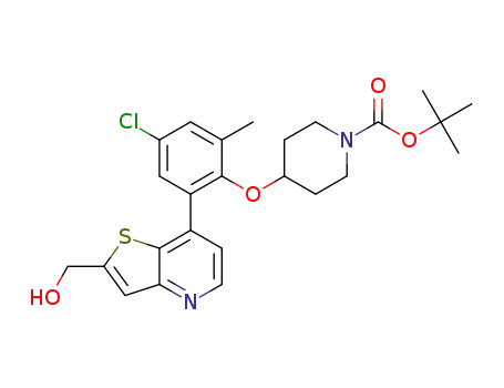 tert-butyl 4-[4-chloro-2-[2-(hydroxymethyl)thieno[3,2-b]pyridin-7-yl]-6-methyl-phenoxy]piperidine-1-carboxylate