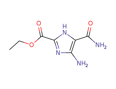 Molecular Structure of 83566-39-6 (1H-Imidazole-2-carboxylicacid,4-amino-5-(aminocarbonyl)-,ethylester(9CI))