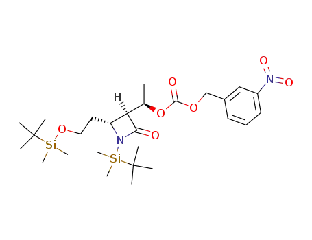 Carbonic acid (R)-1-{(2R,3S)-1-(tert-butyl-dimethyl-silanyl)-2-[2-(tert-butyl-dimethyl-silanyloxy)-ethyl]-4-oxo-azetidin-3-yl}-ethyl ester 3-nitro-benzyl ester