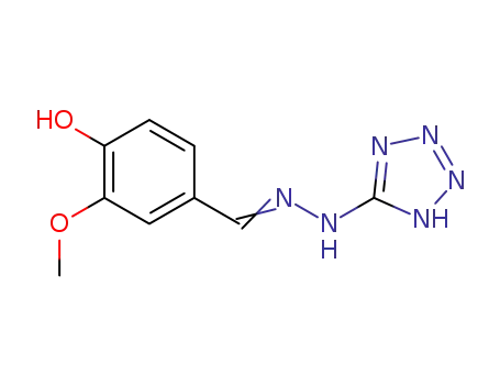 Molecular Structure of 56929-45-4 (Benzaldehyde, 4-hydroxy-3-methoxy-, 1H-tetrazol-5-ylhydrazone)