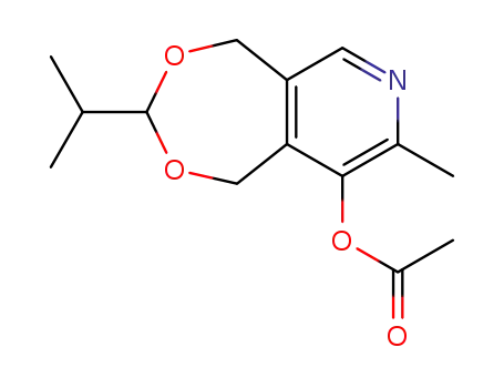 Molecular Structure of 92671-67-5 (1,5-dihydro-3-isopropyl-8-methyl-[1,3]dioxepino[5,6-c]pyridin-9-yl acetate)