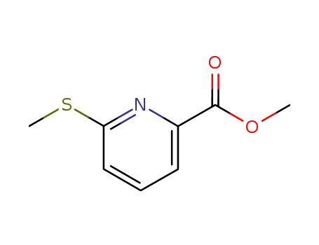 Molecular Structure of 74470-41-0 (2-Pyridinecarboxylic acid, 6-(methylthio)-, methyl ester)