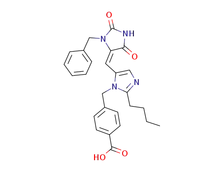 (E)-4-[[2-Butyl-5-[(2,5-dioxo-3-(phenylmethyl)-4-imidazolidinylidene)methyl]-1H-imidazole-1-yl]methyl]benzoic acid