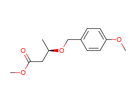 Molecular Structure of 185030-60-8 (Butanoic acid, 3-[(4-methoxyphenyl)methoxy]-, methyl ester, (3R)-)