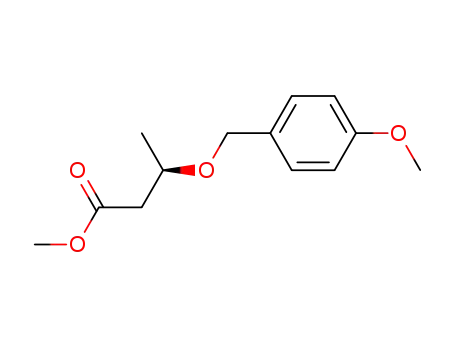 Molecular Structure of 185030-60-8 (Butanoic acid, 3-[(4-methoxyphenyl)methoxy]-, methyl ester, (3R)-)