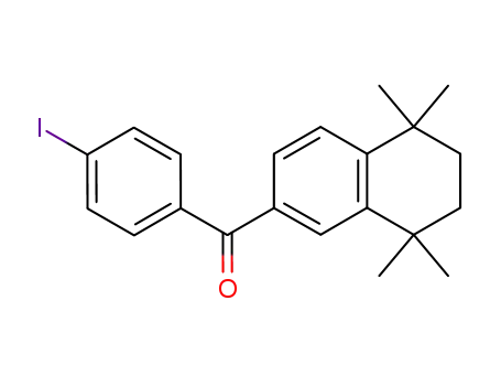 Molecular Structure of 185685-53-4 (Methanone,
(4-iodophenyl)(5,6,7,8-tetrahydro-5,5,8,8-tetramethyl-2-naphthalenyl)-)