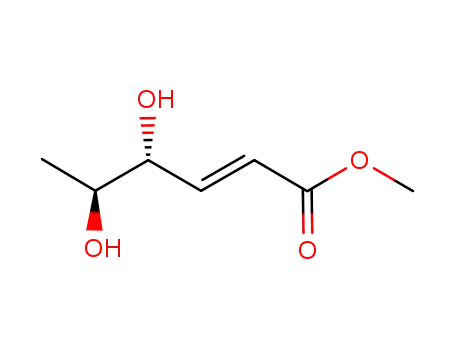 Molecular Structure of 63357-08-4 (2-Hexenoic acid, 4,5-dihydroxy-, methyl ester, (2E,4R,5S)-)