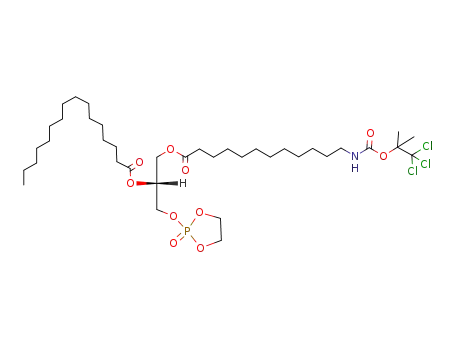 Hexadecanoic acid (R)-1-(2-oxo-2λ5-[1,3,2]dioxaphospholan-2-yloxymethyl)-2-[12-(2,2,2-trichloro-1,1-dimethyl-ethoxycarbonylamino)-dodecanoyloxy]-ethyl ester