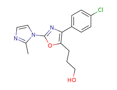 Molecular Structure of 198064-22-1 (5-Oxazolepropanol, 4-(4-chlorophenyl)-2-(2-methyl-1H-imidazol-1-yl)-)
