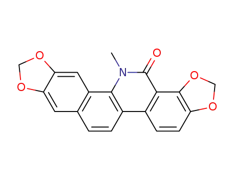 Molecular Structure of 548-30-1 (13-Methyl[1,3]benzodioxolo[5,6-c][1,3]dioxolo[4,5-i]phenanthridine-14(13H)-one)