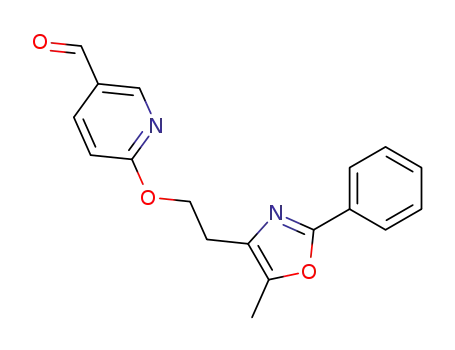 Molecular Structure of 157169-61-4 (3-Pyridinecarboxaldehyde, 6-[2-(5-methyl-2-phenyl-4-oxazolyl)ethoxy]-)