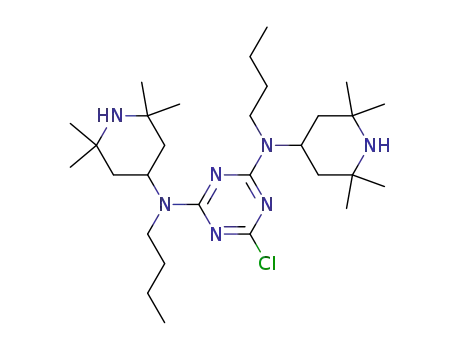 2-chloro-4,6-bis-((2,2,6,6-tetramethyl-piperidin-4-yl)butylamino)-1,3,5-triazine
