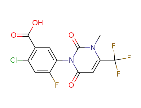 2-chloro-5-(3,6-dihydro-3-methyl-2,6-dioxo-4-(trifluoromethyl)-1(2H)-pyrimidinyl)-4-fluoro-benzoic acid