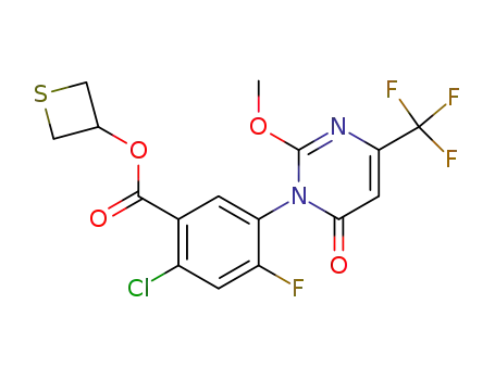 thietan-3-yl 2-chloro-4-fluoro-5-[2-methoxy-6-oxo-4-trifluoromethyl-1(6H)-pyrimidinyl]-benzoate