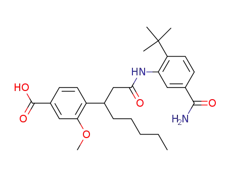 N-(2-t-butyl-5-carbamoylphenyl)-3-(4-carboxy-2-methoxyphenyl)octanamide