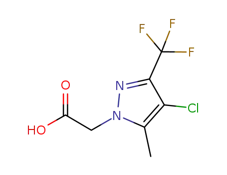 Molecular Structure of 378758-70-4 ((4-CHLORO-5-METHYL-3-TRIFLUOROMETHYL-PYRAZOL-1-YL)-ACETIC ACID)
