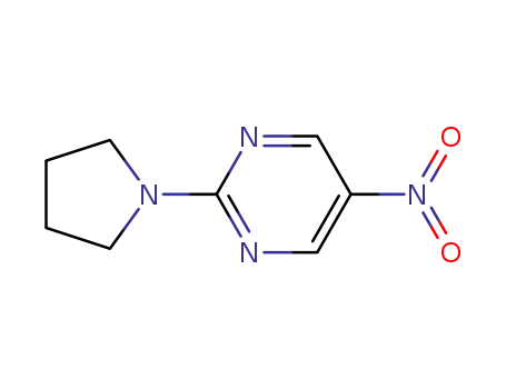Molecular Structure of 873090-71-2 (Pyrimidine, 5-nitro-2-(1-pyrrolidinyl)-)