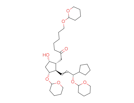1,11α,15S-tris(tetrahydropyran-2-yloxy)-9α-hydroxy-15-cyclopentyl-16,17,18,19,20-pentanorprost-trans-13-en-6-one