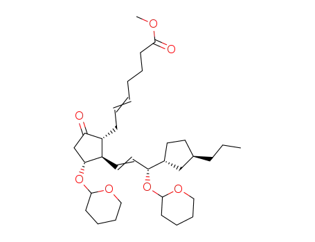 Methyl 9-oxo-11α,15S-bis(2-tetrahydropyranyloxy)-15-(3-propylcyclopentyl)-16,17,18,19,20-pentanorprosta-cis-5, trans-13-dienoate