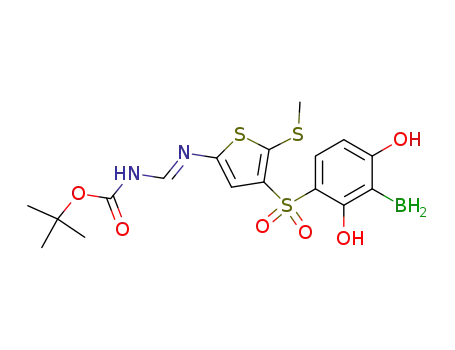 {[4-(3-Boranyl-dihydroxy-benzenesulfonyl)-5-methylsulfanyl-thiophen-2-yl]-imino-methyl}-carbamic acid tert-butyl ester