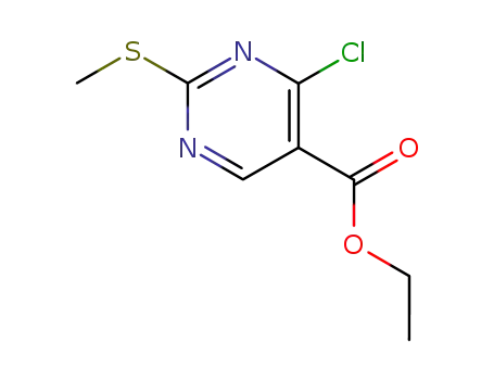 Molecular Structure of 5909-24-0 (Ethyl 4-chloro-2-methylthio-5-pyrimidinecarboxylate)