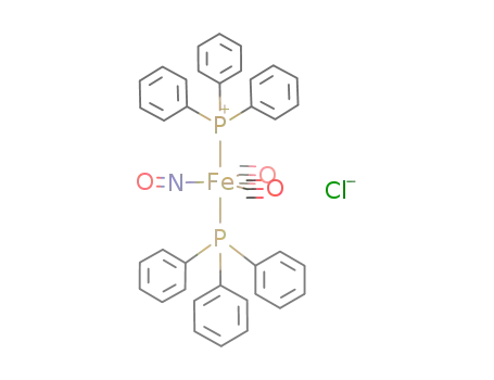 (CO)2Fe(P(C6H5)3)2NO(1+)*Cl(1-)=((CO)2Fe(P(C6H5)3)2NO)Cl