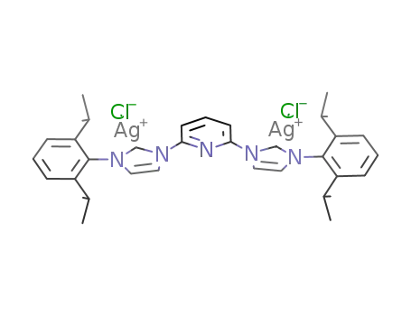 2,6-bis(3-(2,6-diisopropylphenyl)imidazolin-2-ylidene)pyridine disilver dichloride