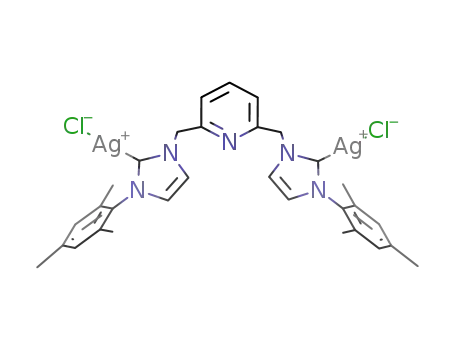 2,6-bis(3-mesitylimidazolin-2-ylidene)lutidine disilver dichloride