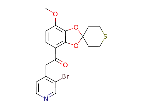 2-(3-bromopyridine-4-yl)-1-(7-methoxy-2',3',5',6'-tetrahydrospiro[1,3-benzodioxole-2,4'-(4H)-thiopyran]-4-yl)ethanone