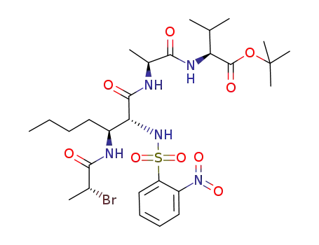 (2''R,3''S,2'''R)-(-)-tert-butyl-{N'-[3''-(2'''-bromopropanamido)-2''-(o-nitrobenzenesulfonamido)heptanoyl]-L-alanyl}-L-valinate