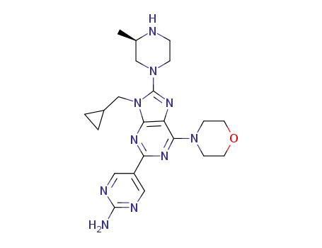 5-{9-(cyclopropylmethyl)-8-[(3R)-3-methylpiperazin-1-yl]-6-morpholin-4-yl-9H-purin-2-yl}pyrimidin-2-amine