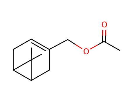 Molecular Structure of 13837-89-3 (Bicyclo[4.1.0]hept-3-ene-3-methanol, 7,7-dimethyl-, acetate)