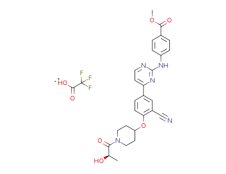 methyl 4-({4-[3-cyano-4-({1-[(2R)-2-hydroxypropanoyl]piperidin-4-yl}oxy)phenyl]pyrimidin-2-yl}amino)benzoate trifluoroacetate