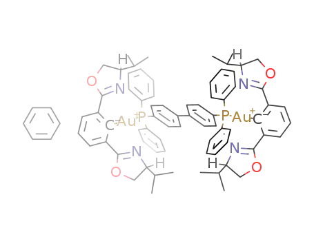 4,4'-bis(P-((S,S)-[2,6-bis(4'-isopropyl-2'-oxazolinyl)phenyl]gold(I))(diphenylphosphino))biphenyl*(benzene)