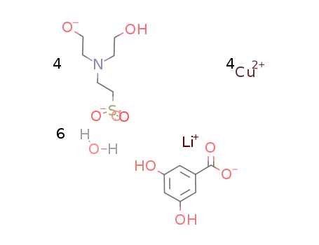 [Cu4(μ2-N,N-bis(2-hydroxyethyl)-2-aminoethanesulfonic acid(2-))4(μ2-3,5-dihydroxybenzoate)(Li(H2O)2)]n*4H2O