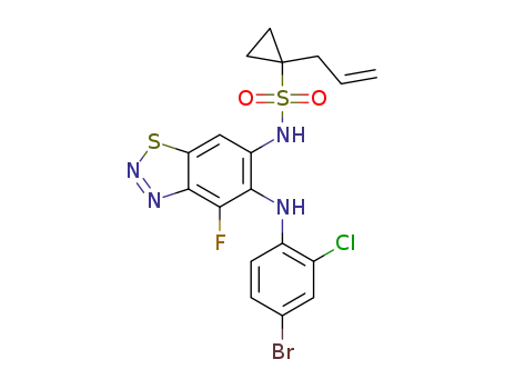 1-allyl-N-(4-fluoro-5-((4-bromo-2-chlorophenyl)amino)benzo[d][1,2,3]thiadiazol-6-yl)cyclopropane-1-sulfonamide