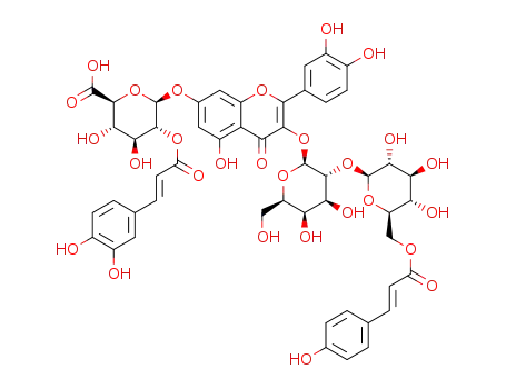 quercetin 3-O-[(6-O-E-p-coumaroyl)-β-D-glucopyranosyl(1→2)]-β-D-galactopyranoside-7-O-(2-O-E-caffeoyl)-β-D-glucuropyranoside