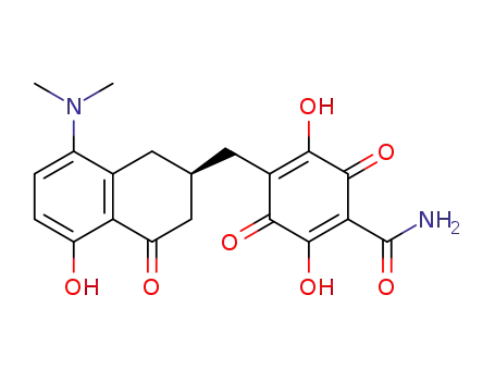 4-((-8-(dimethylamino)-5-hydroxy-4-oxo-1,2,3,4-tetrahydronaphthalen-2-yl)methyl)-2,5-dihydroxy-3,6-dioxocyclohexa-1,4-dienecarboxamide