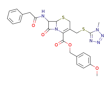 7-phenylacetylamino-3-[[(1-methyl-1H-5-tetrazolyl)thio]methyl]cephalosporanic acid p-methoxybenzyl ester