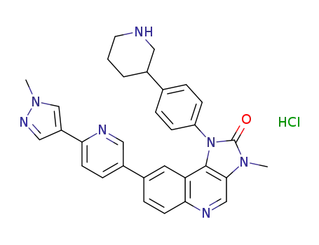 3-methyl-8-(6-(1-methyl-1H-pyrazol-4-yl)pyridin-(4-piperidin-3-yl)phenyl)-1H-imidazo[4,5-c]quinolin-2(3H)-one hydrochloride