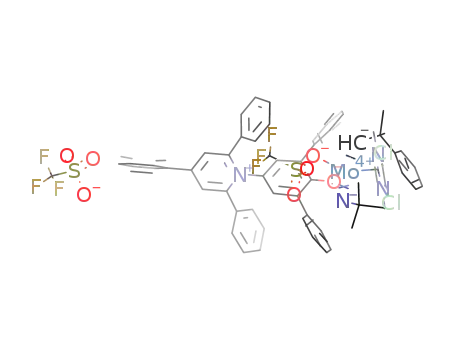 [Mo(NtBu)(CHCMe2Ph)(4,5-dichloro-1,3-dimethylimidazol-2-ylidene)(OTf)(2,6-Ph-4-{2,4,6-Ph-pyridinium}phenolate)][OTf]