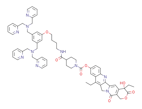 (4S)-4,11-diethyl-4-hydroxy-3,14-dioxo-3,4,12,14-tetrahydro-1H-pyrano [3′,4′:6,7]indolizino[1,2-b]quinolin-9-yl 4-{[4-(3,5-bis{[bis(pyridin-2-ylmethyl)amino]methyl}phenoxy)butyl]carbamoyl}piperidine-1-carboxylate