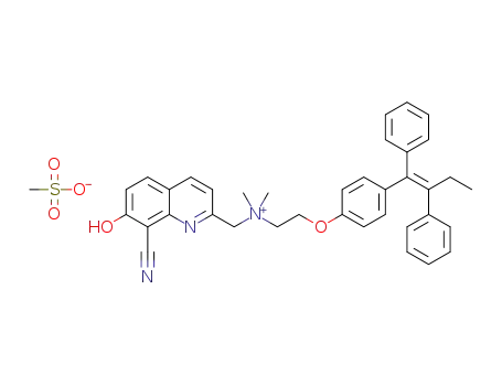 (Z)-N-((8-cyano-7-hydroxyquinolin-2-yl)methyl)-2-(4-(1,2-diphenylbut-1-en-1-yl)phenoxy)-N,N-dimethylethan-1-aminium methanesulfonate