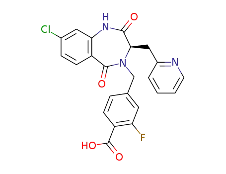 (R)-4-((8-chloro-2,5-dioxo-3-(pyridin-2-ylmethyl)-2,3-dihydro-1H-benzo[e][1,4]diazepin-4(5H)-yl)methyl)-2-fluorobenzoic acid