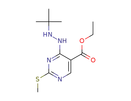 ethyl 4-(2-tert-butylhydrazinyl)-2-(methylthio)pyrimidine-5-carboxylate